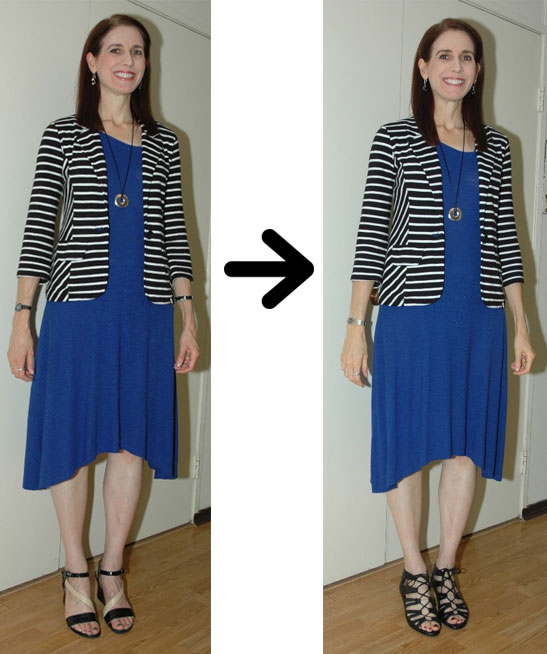 New shoes with blue dress