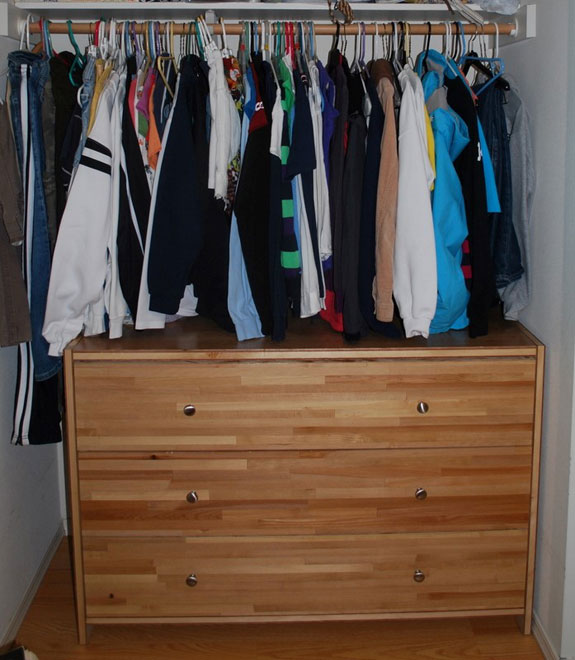 Dresser in closet