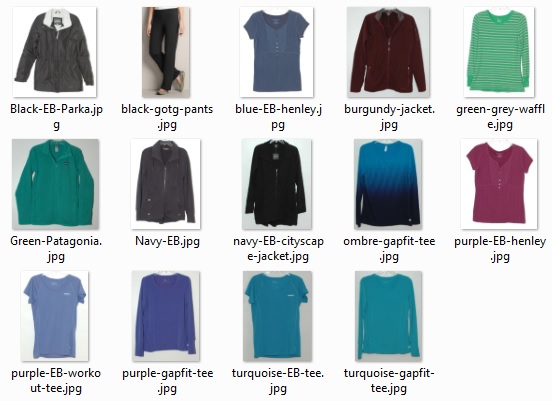 June 2015 working closet -workout and lounge clothes