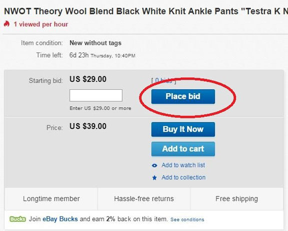 eBay automated bid system