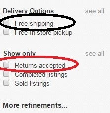 eBay delivery options