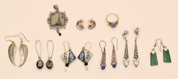 purged earrings and other items