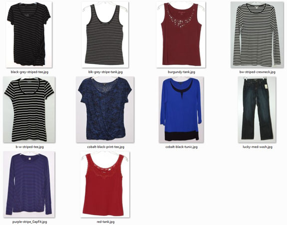 Travel capsule items worn once