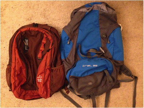 Chau Le's blue backpack for her Europe trip.