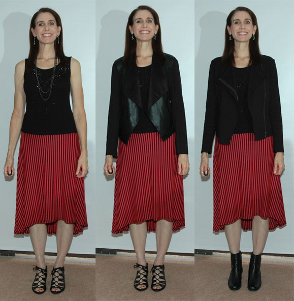 More new looks with the striped skirt